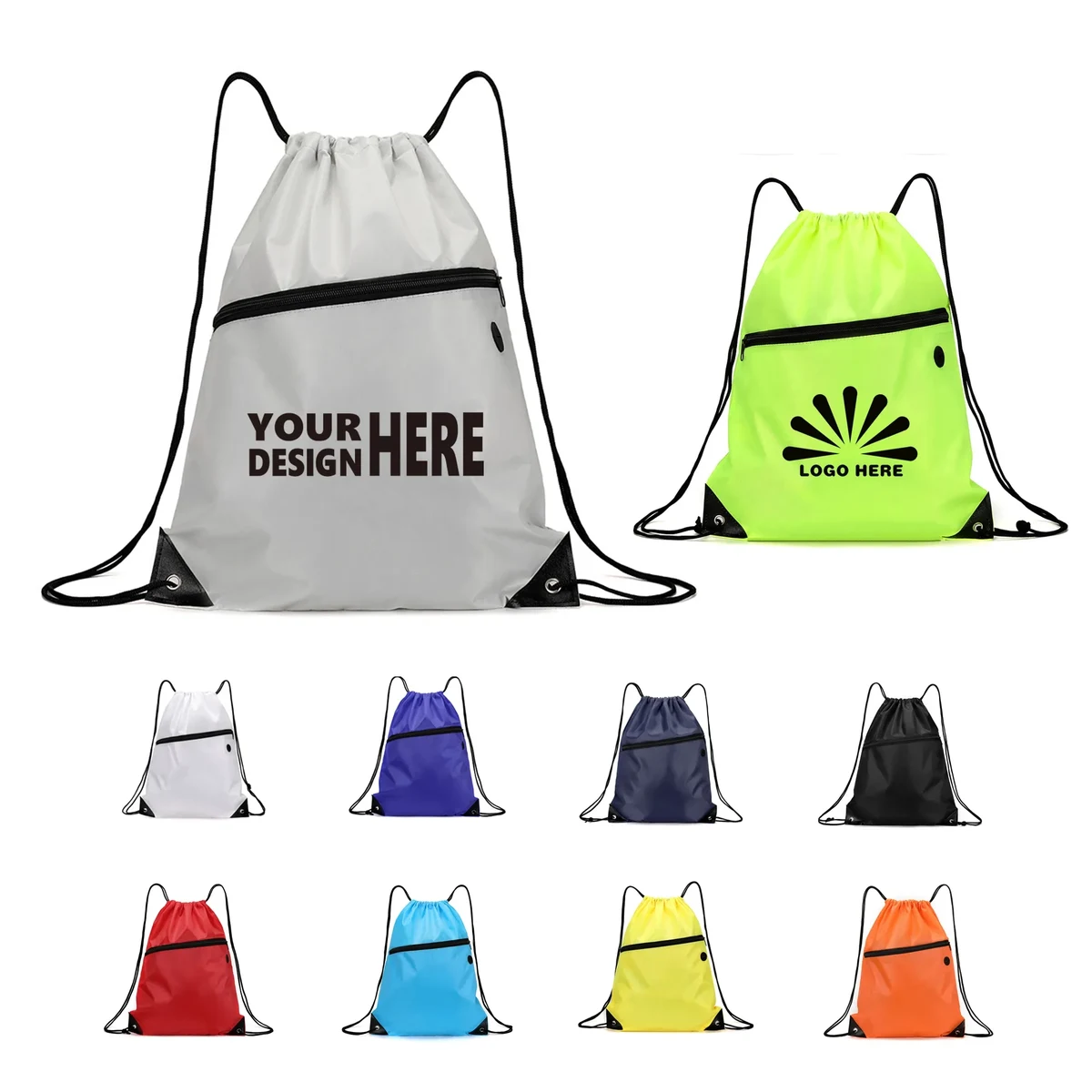 Outdoor Hiking Drawstring Zipper Bag 1