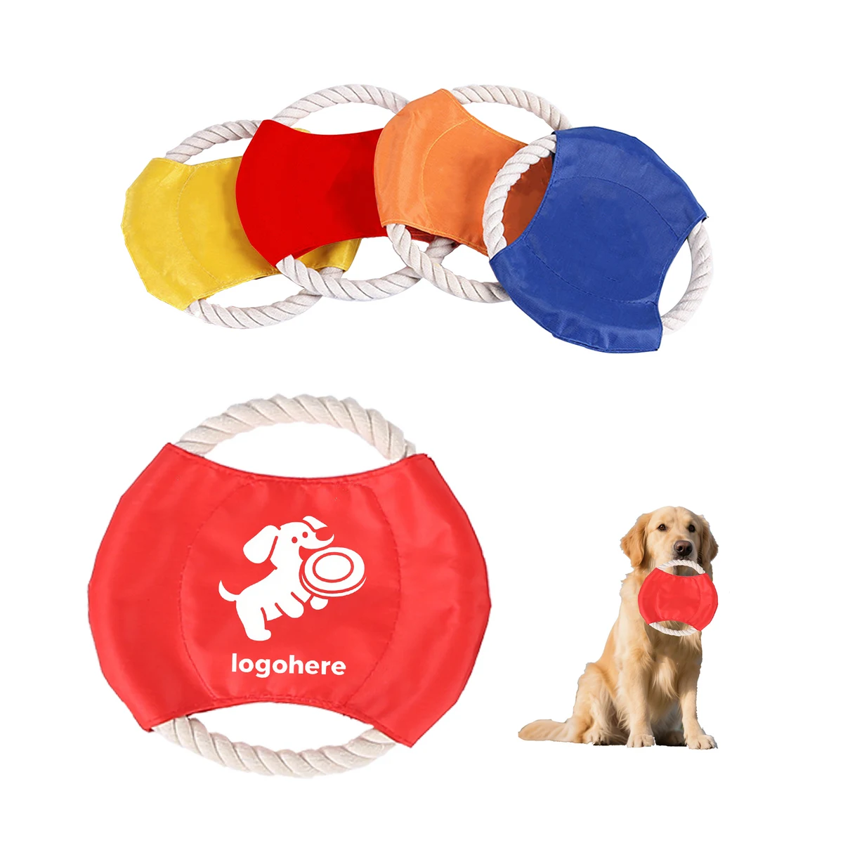 MOQ 50 Personalized Flying Disc Tug of War Dog Toy 1