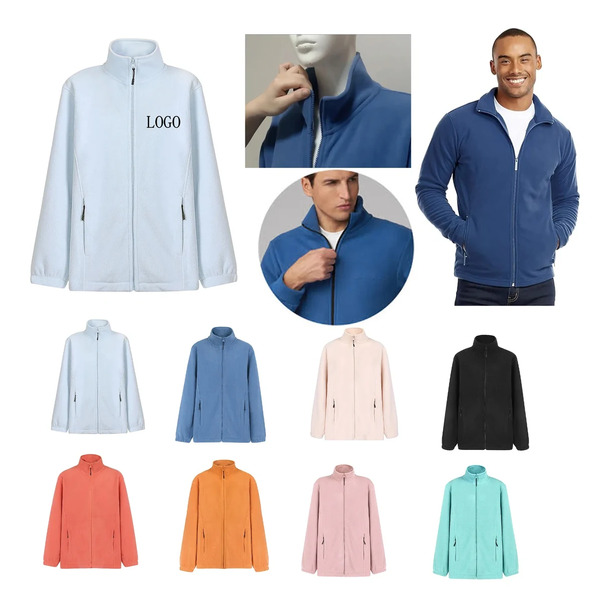 Autumn And Winter Zipper Cardigan Outdoor Fleece Jacket 1