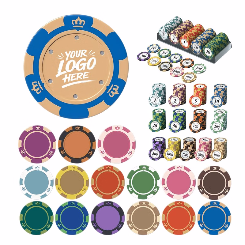 Custom 1.57-Inch Clay Poker Chips for Casino Games