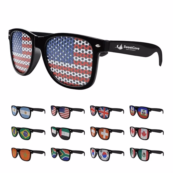 Custom 2026 World Cup Flag Pinhole Sunglasses — Sports Event & Fan Engagement Eyewear