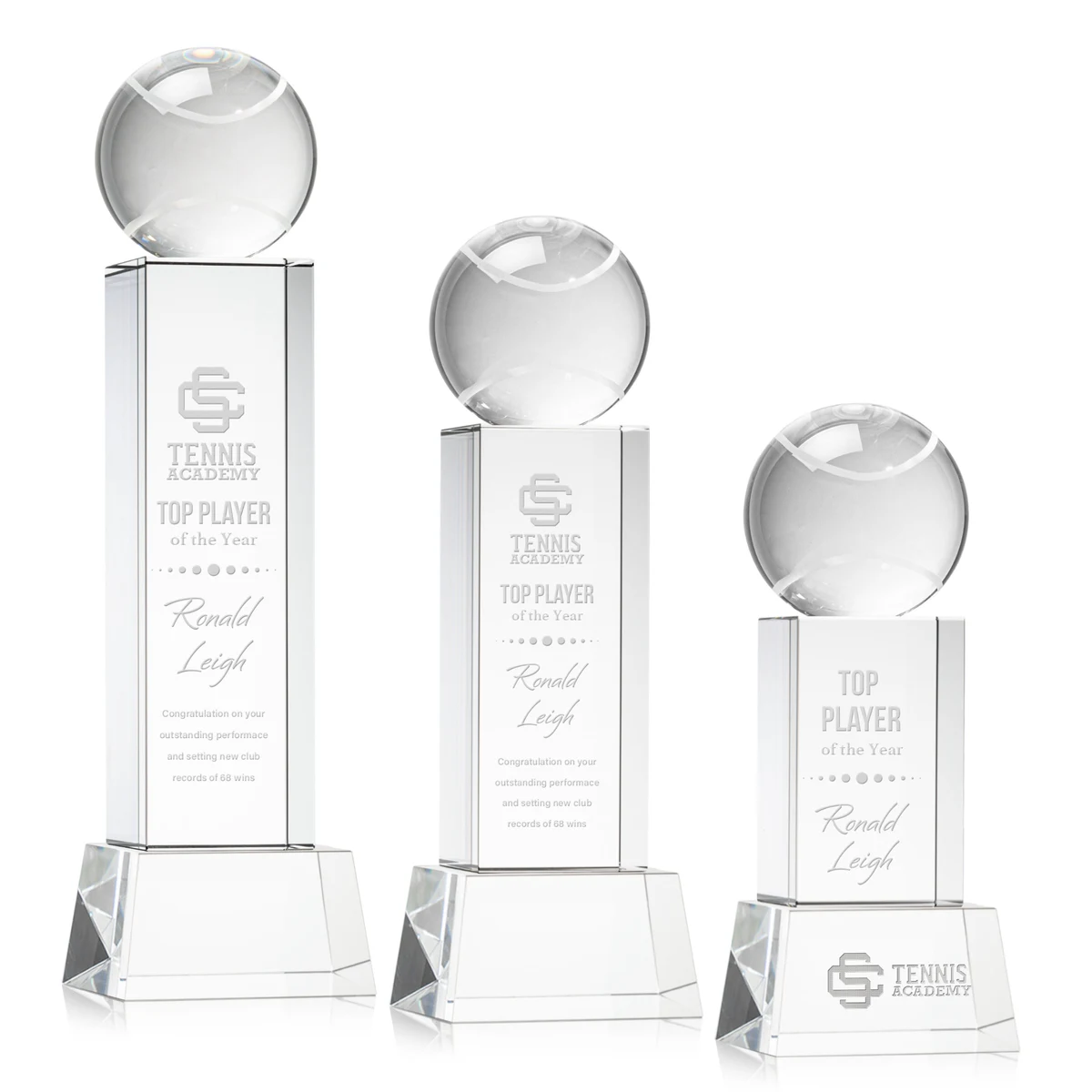 Tennis Ball Award on Belcroft Base - Clear 1