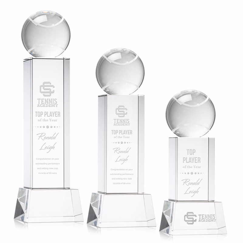 Tennis Ball Award on Belcroft Base - Clear