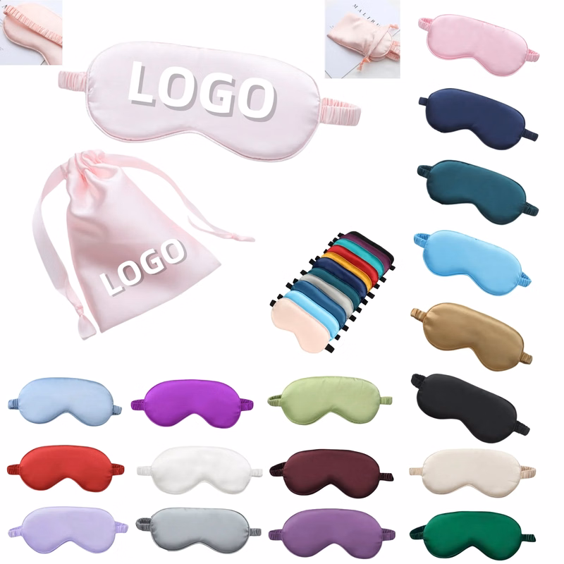 2 Piece Simulated Silk Eye Mask & Storage Bag Set