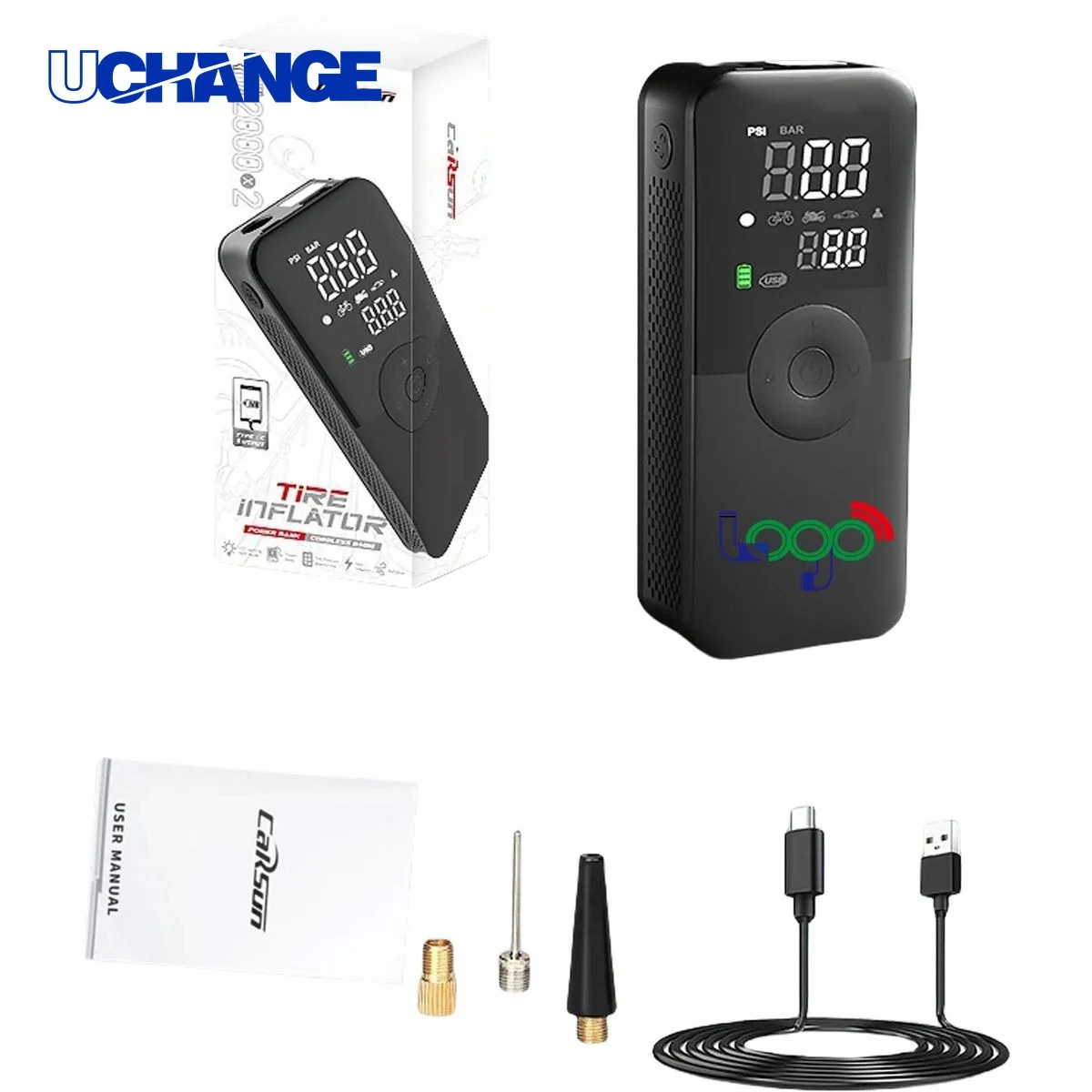 Inflator Pump with LED Light and Power Bank 1