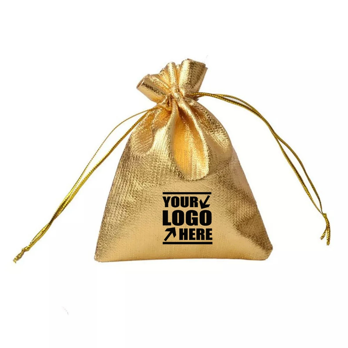 Golden & Silvery Drawstring Gift Bags 1