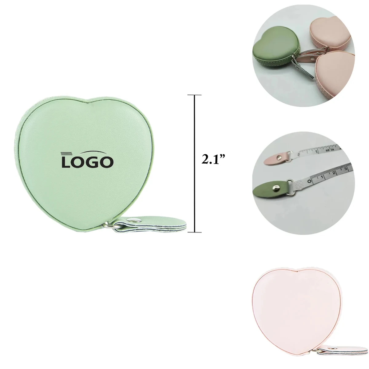 MOQ50 Heart Shaped Retractable Tape Measure Portable 1