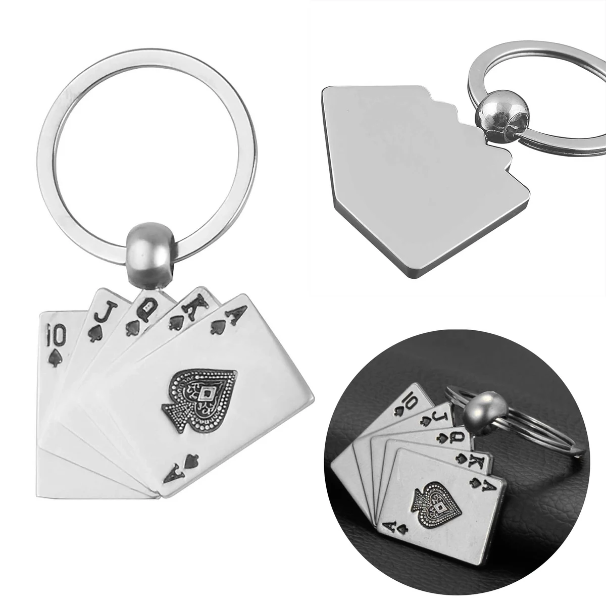 Metal Poker Card ShapedKey Chain Tag 1