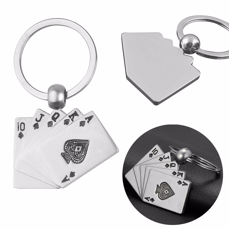Metal Poker Card ShapedKey Chain Tag