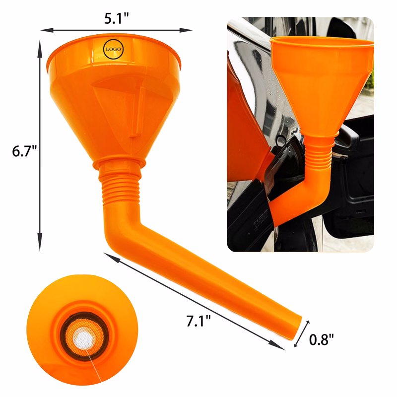 MOQ 50 PCS Versatile Portable Auto Fuel Funnel