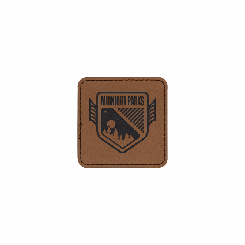 2" Dark Brown Leatherette Square Patch with Adhesive