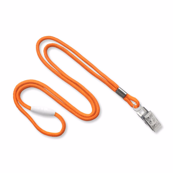 1/8" Breakaway Blank Lanyard w/Bulldog Clip (Orange)