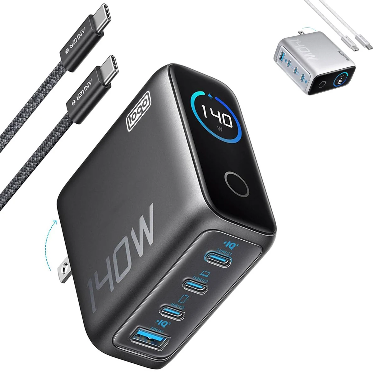 4-Port Multi-Device Fast Charging Station w/ Smart PD 1
