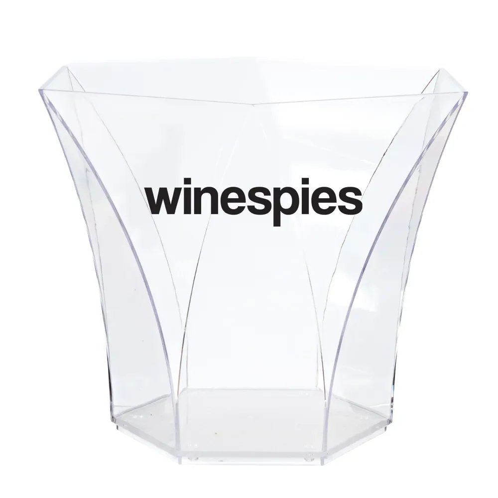 5.5L Polygonal Acrylic Ice Bucket, custom bottle opener with logo imprint 1