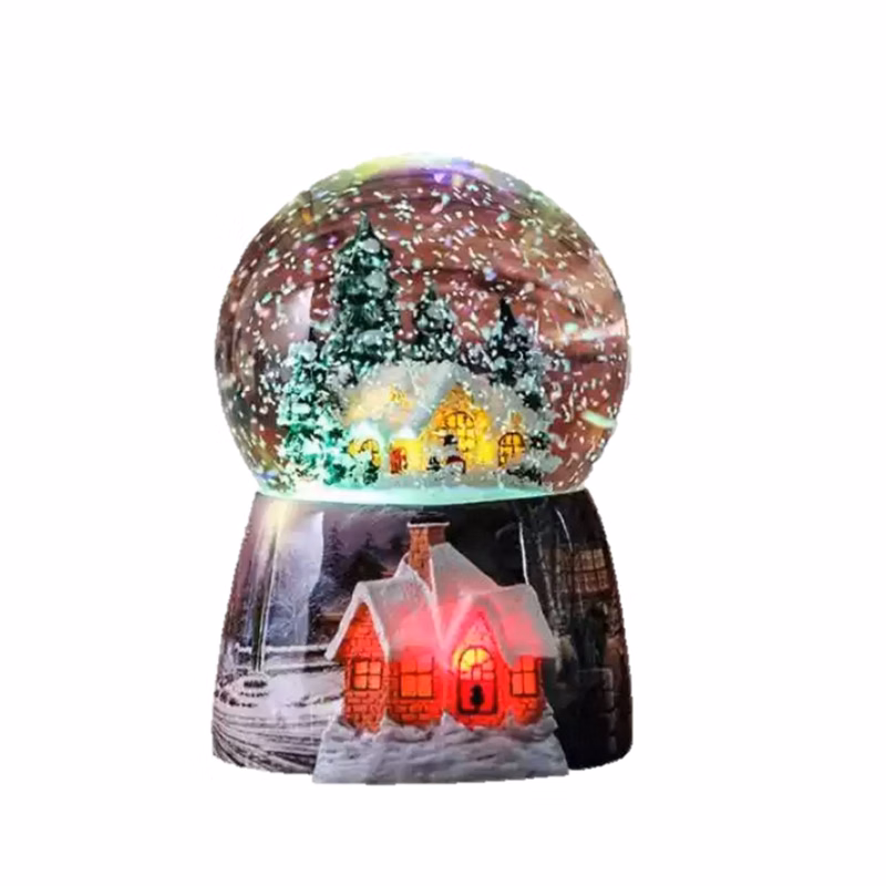 Christmas Lights Musical Snow Globe