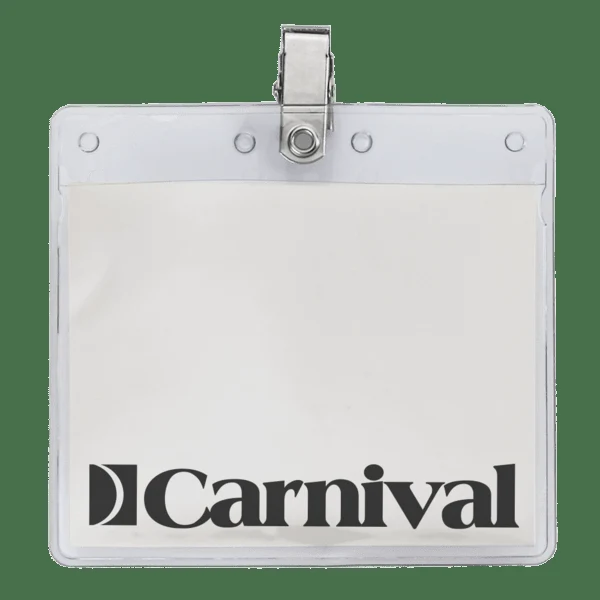 4" x 3" Printed Horizontal Vinyl Pouch with Bulldog Clip 1