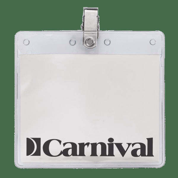 4" x 3" Printed Horizontal Vinyl Pouch with Bulldog Clip