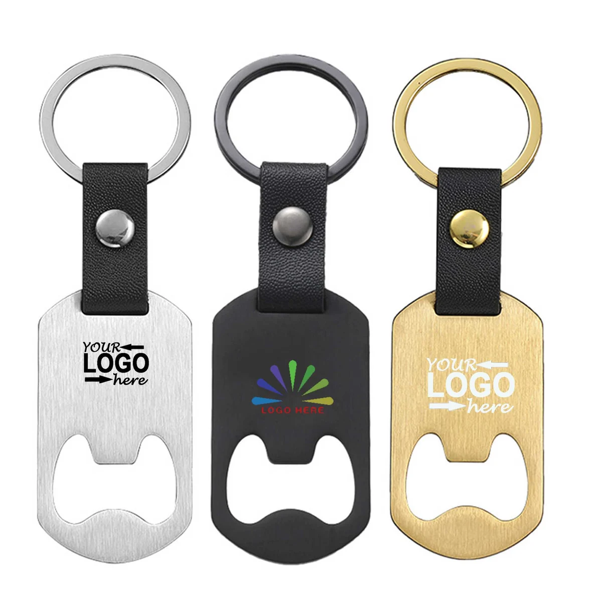 2-in-1 Portable Stainless Steel Beer Opener Keychain 1