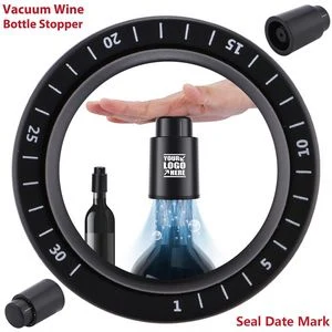 Non Toxic Vacuum Wine Bottle Stopper With Date Mark 1