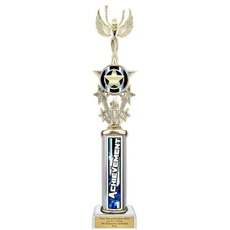 Trophy, 16" Action Matrix Blue Achievement 1 colum 1