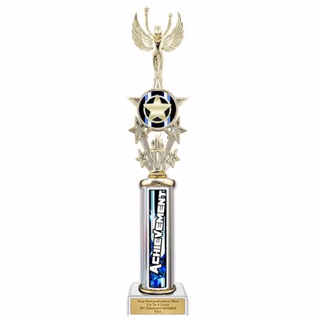 Trophy, 16" Action Matrix Blue Achievement 1 colum
