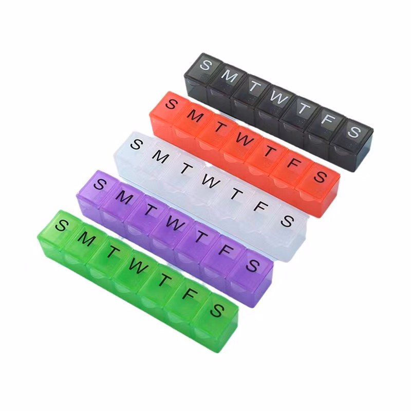 Weekly Pill Organizer With 7 Compartments