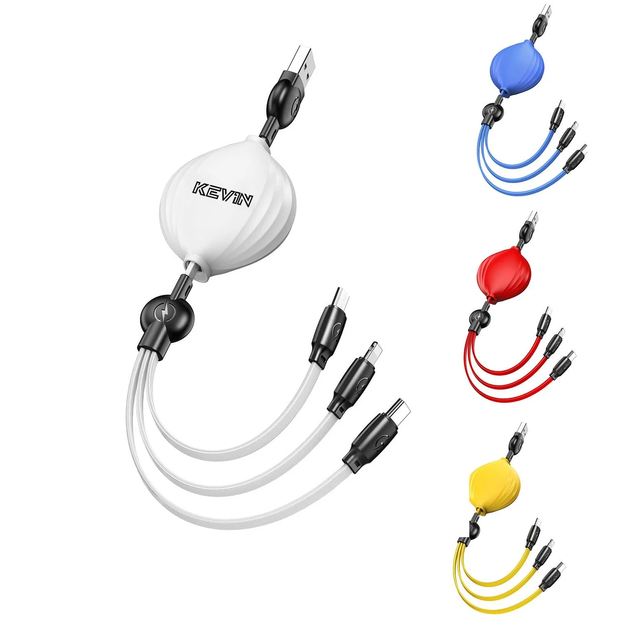 3 In 1 Retractable USB Data Charging Cable 1