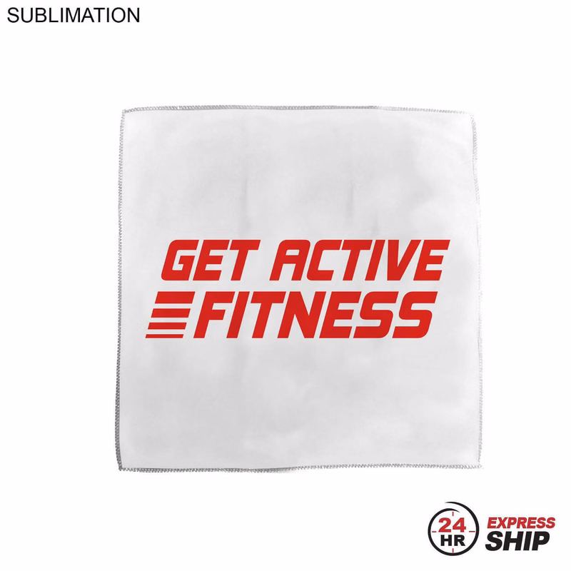 24 Hr Express Ship - Microfiber Moisture Wicking, Cooling, Sweat, Suede Towel, 15x15, Sublimated