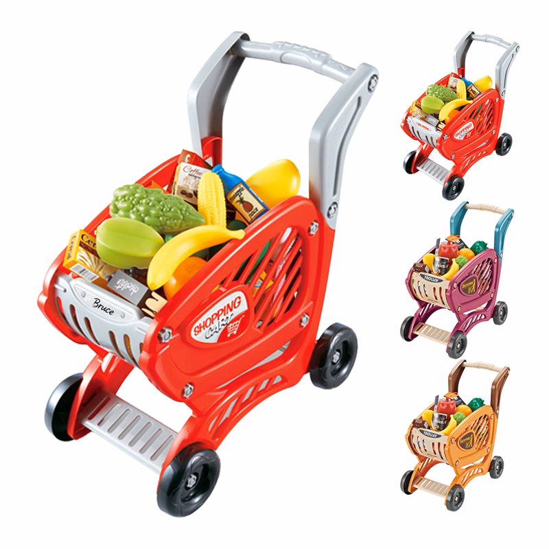 42pcs Kids Shopping Cart Toy Set