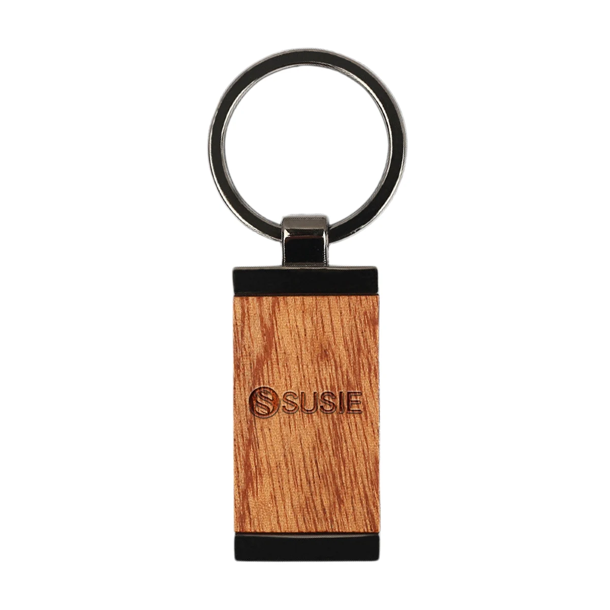 Portable Wooden Meatal Keychain 1