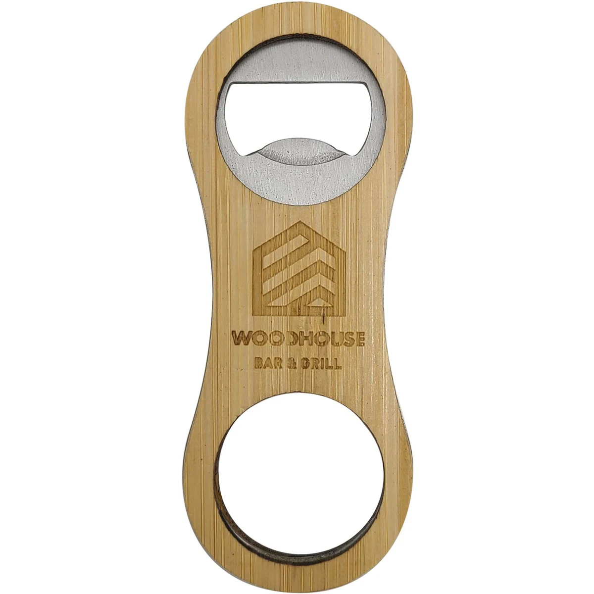 Bamboo Bottle Opener: Rounded 1