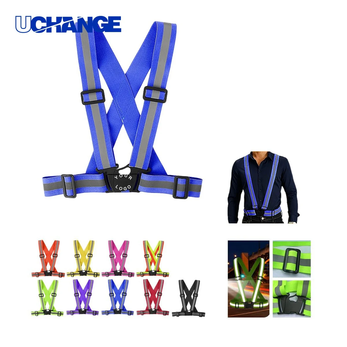 Polyester Vest with Reflective Tape for Work Use 1