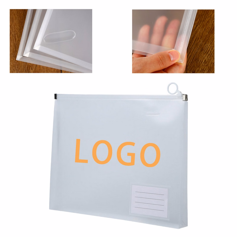A4 Clear Zipper Pouch Document Bag With Label Pocket