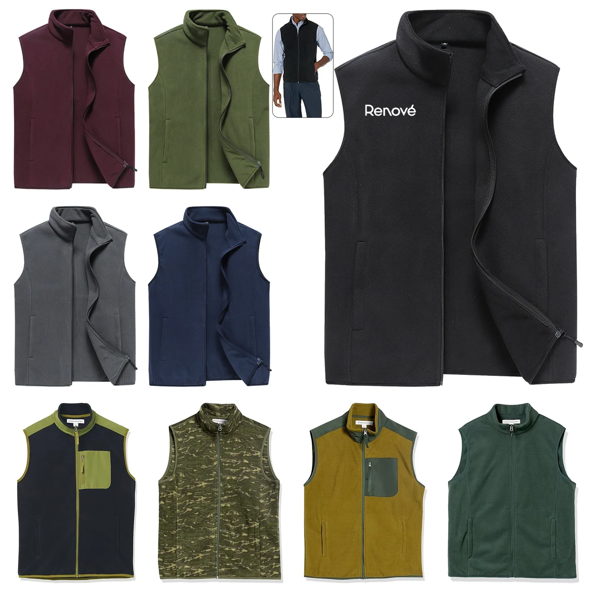Men's Full-Zip Polar Fleece Vest 1