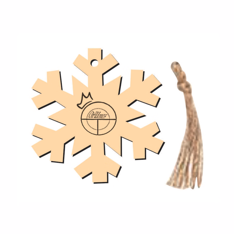 Snowflake Christmas Wood Pendant 10 Pieces Set
