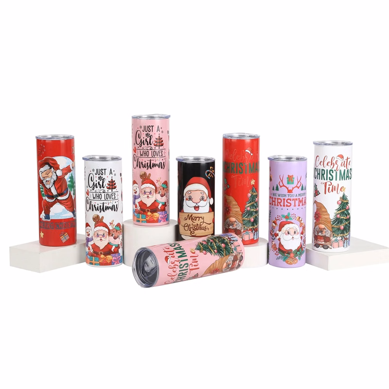 20 Oz. Custom Christmas Pattern Stainless Steel Vacuum Cup