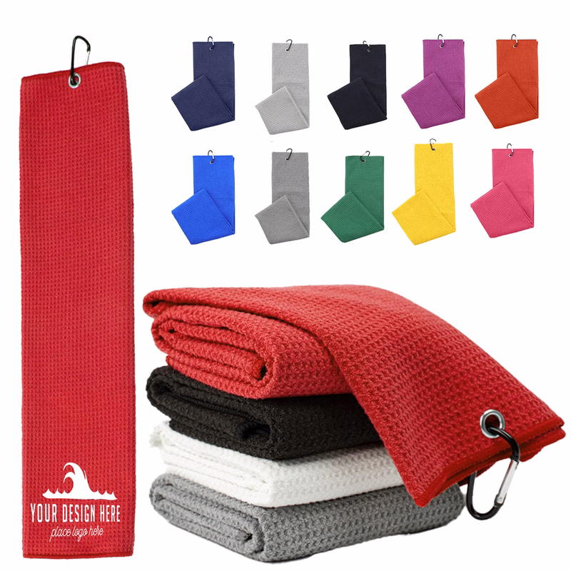 Waffle Golf Microfiber Towel With Hook Beach