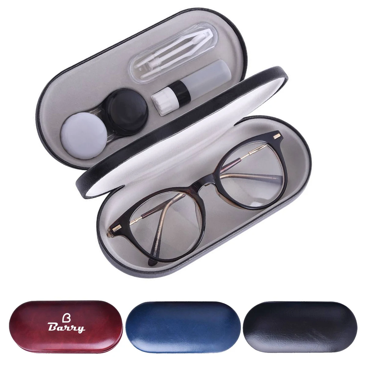 PU Leather Dual Purpose Double Layer Glasses Case 1