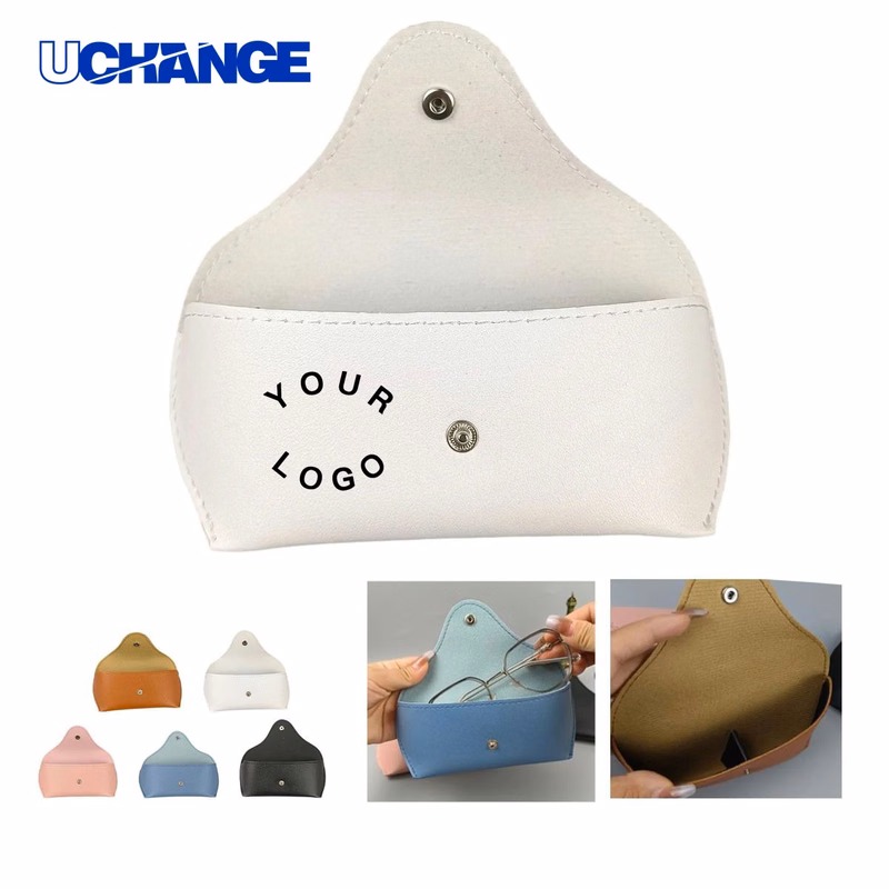 PU Leather Eyeglass Case with Button Closure