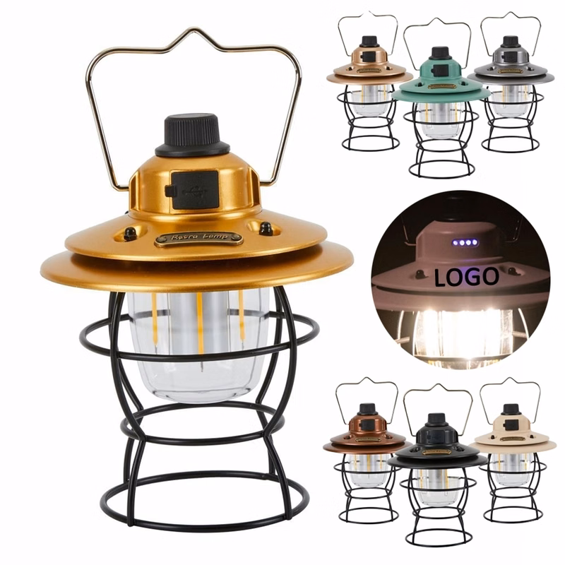 Retro Outdoor Camping Light & Picnic Lantern with Power Bank