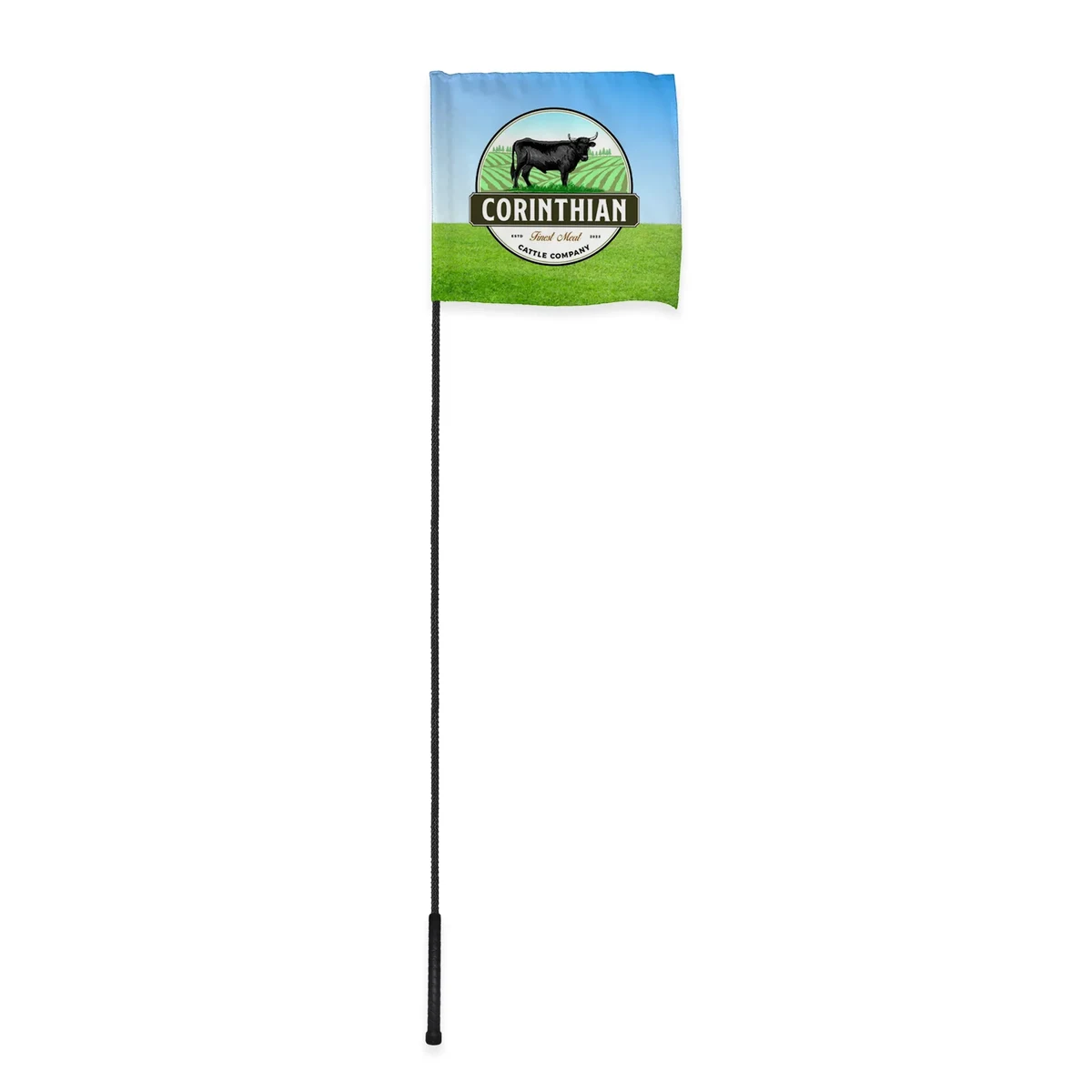 86" Black Whip Rod With 12"x12" Custom Digital Flag 1