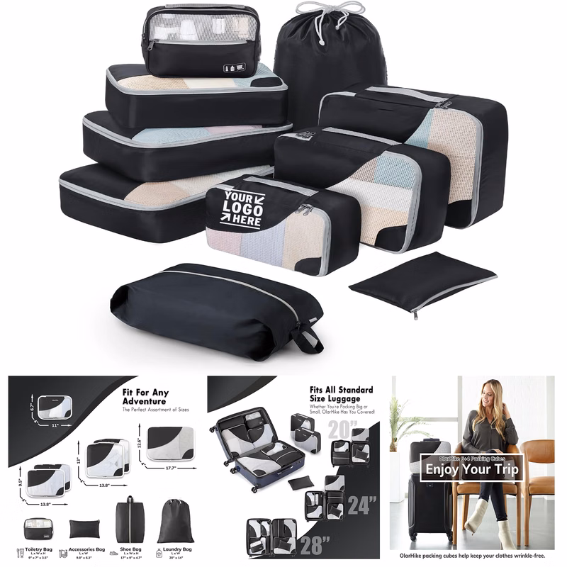 10 Set Durable Upgrade Anti-Tear Stitching Packing  Suitcases Cubes Organizers Travel Essentials 