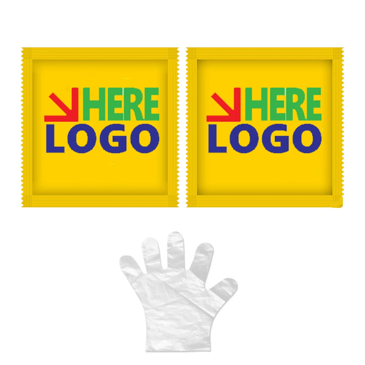 Disposable PE Gloves 2pcs /Pack 2.56"L X 2.56"W 1