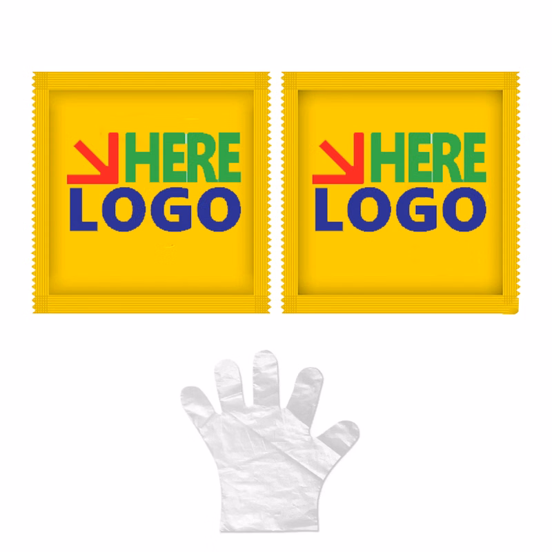 Disposable PE Gloves 2pcs /Pack 2.56"L X 2.56"W