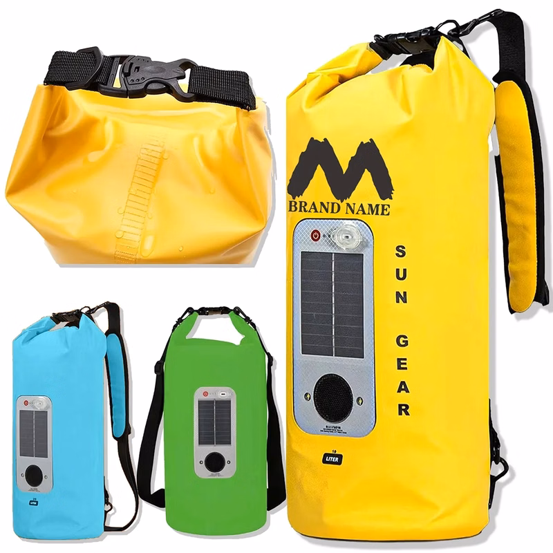 20 L Waterproof Roll Top Storage Dry Bag With Speaker LED