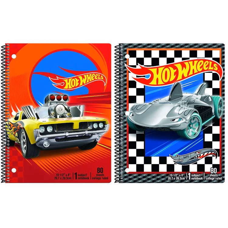 Hot Wheels Spiral Bound Notebooks - Assorted