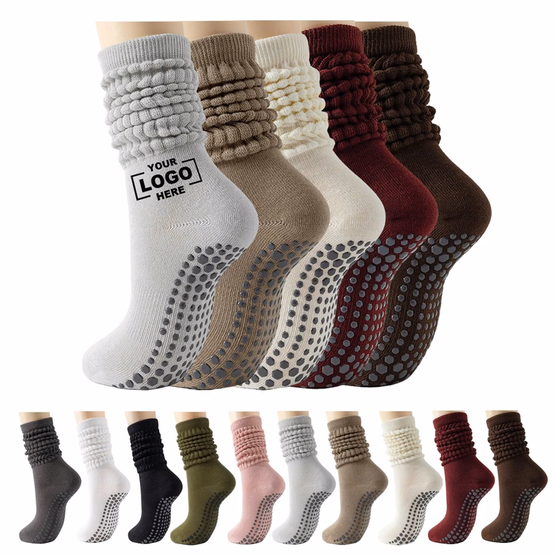 Pilates Yoga Slouch Socks With Grip