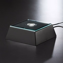 Black Mirrored Lighted Square Base