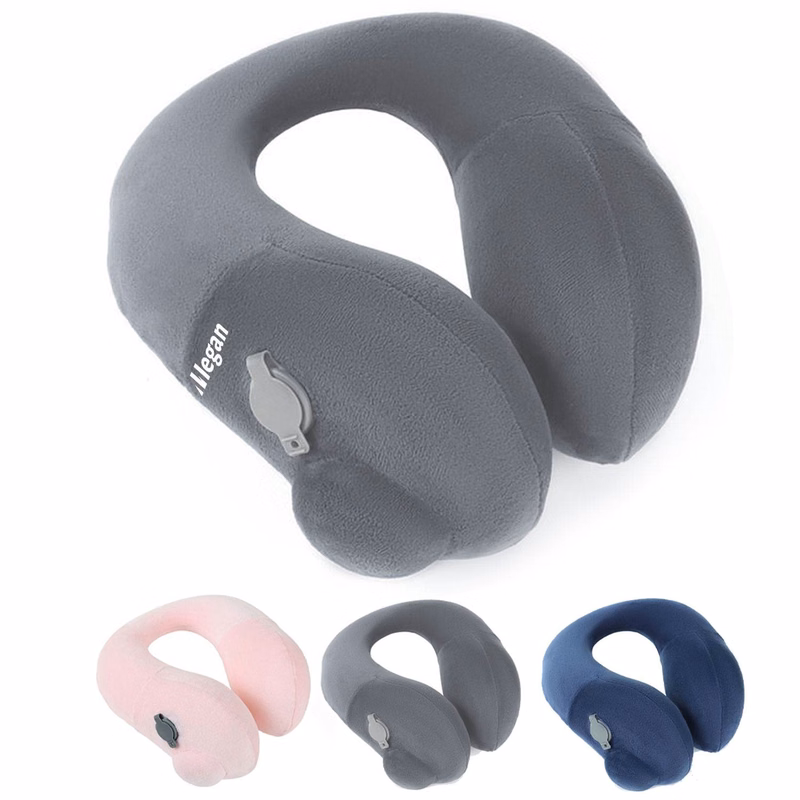 Press And Inflate Portable U-Shaped Travel Pillow