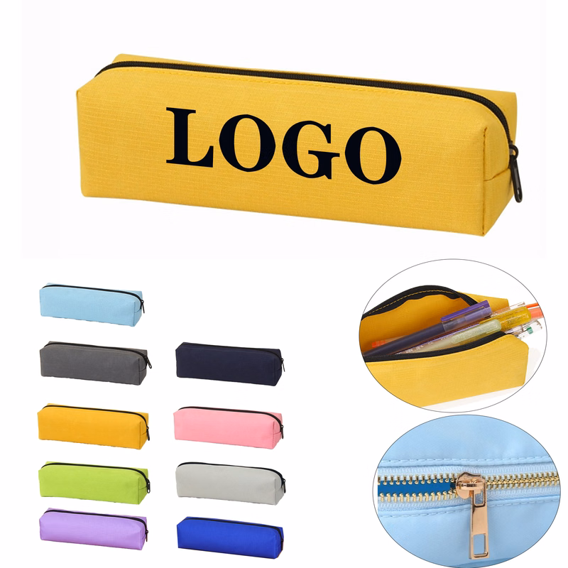 Solid Color Zipper Stationery Bag